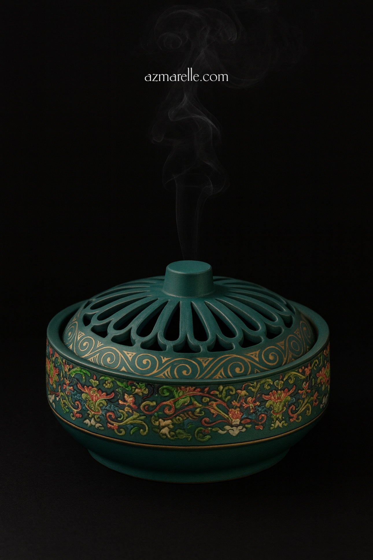 Grand brûleur d’encens en céramique  - Pour bois d’oud/ bois de santal/ bâtons d’encens/ bakhoor.